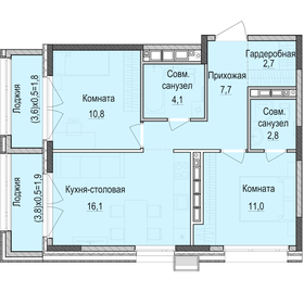 59 м², 2-комнатная квартира 8 778 000 ₽ - изображение 22