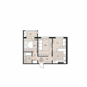 Квартира 54,7 м², 3-комнатная - изображение 1