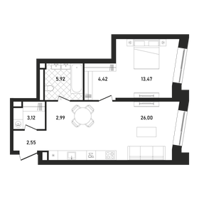 62,8 м², 1-комнатная квартира 40 719 316 ₽ - изображение 54