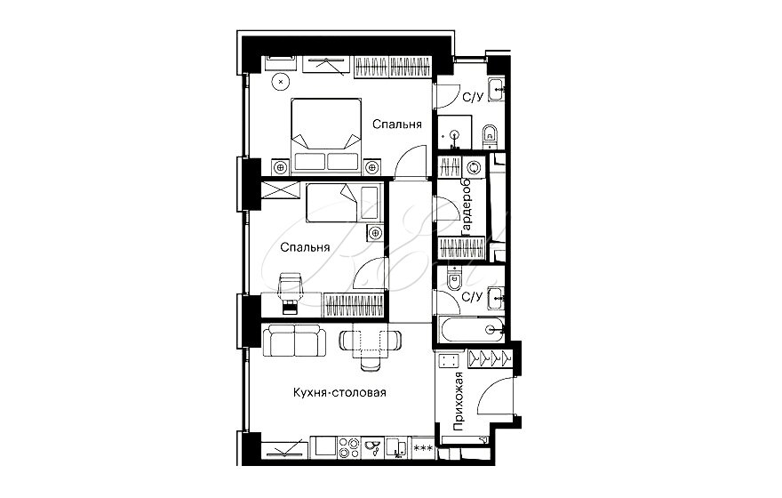 62 м², 2-комнатная квартира 29 000 000 ₽ - изображение 1