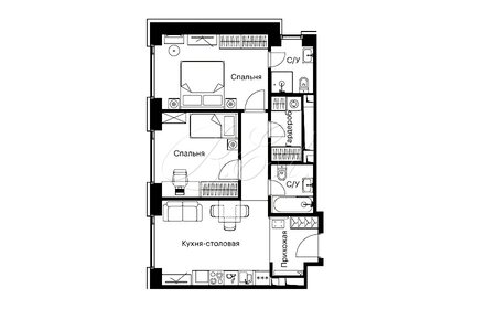 Квартира 62 м², 2-комнатная - изображение 1