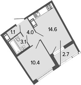 Квартира 34,6 м², 1-комнатная - изображение 1