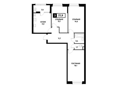 Квартира 77,9 м², 3-комнатная - изображение 1