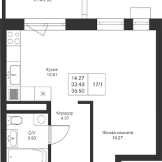 Квартира 35,5 м², студия - изображение 3