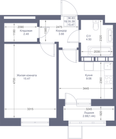 36,7 м², 1-комнатная квартира 8 964 560 ₽ - изображение 60