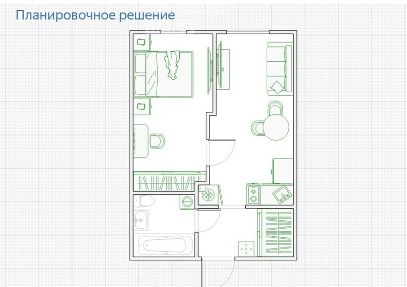 33 м², 1-комнатная квартира 5 350 000 ₽ - изображение 1