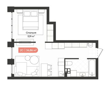 39,2 м², 1-комнатная квартира 6 300 000 ₽ - изображение 63