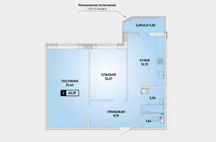 Квартира 63,2 м², 2-комнатная - изображение 1