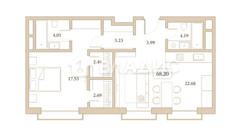 72 м², 1-комнатные апартаменты 32 628 000 ₽ - изображение 48