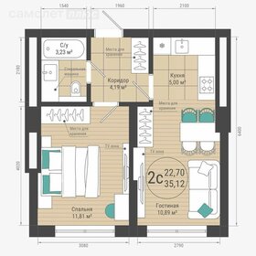 Квартира 35,1 м², 2-комнатная - изображение 2