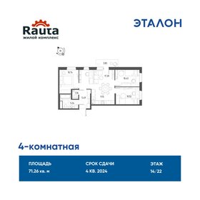 Квартира 71,3 м², 4-комнатная - изображение 1