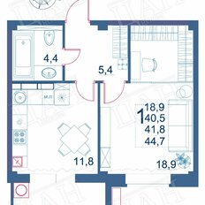 Квартира 44,7 м², 1-комнатная - изображение 3