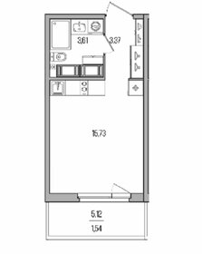 Квартира 24,3 м², студия - изображение 1