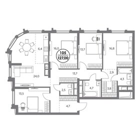 Квартира 127 м², 4-комнатная - изображение 1