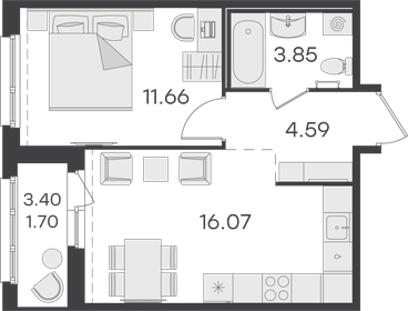 51,4 м², 1-комнатная квартира 8 979 999 ₽ - изображение 82