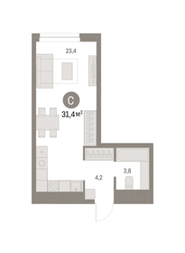 30 м², квартира-студия 5 700 000 ₽ - изображение 61