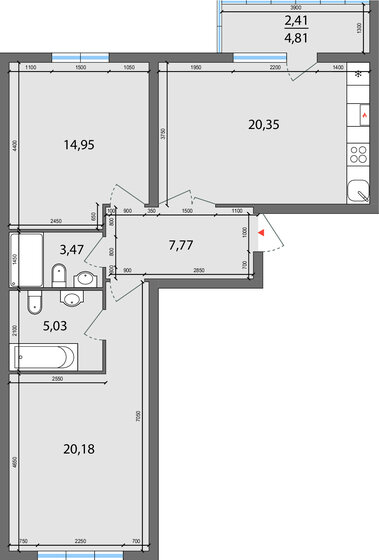71,8 м², 3-комнатная квартира 6 480 000 ₽ - изображение 1