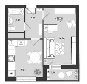 32,2 м², 1-комнатная квартира 4 363 000 ₽ - изображение 80