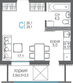 30,3 м², 1-комнатная квартира 4 950 000 ₽ - изображение 80