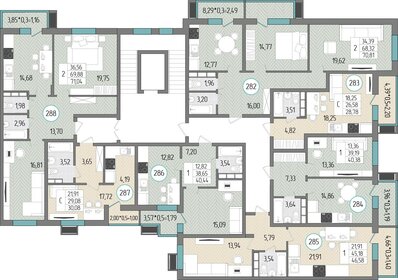 70,8 м², 2-комнатная квартира 6 939 380 ₽ - изображение 17