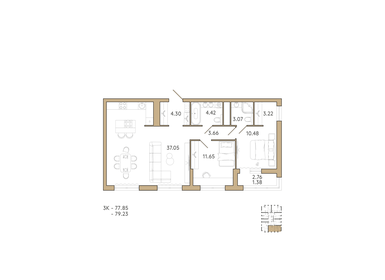 30,4 м², 1-комнатная квартира 25 000 ₽ в месяц - изображение 74