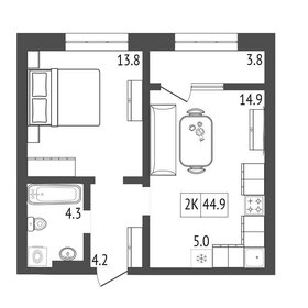 43 м², 2-комнатная квартира 4 600 000 ₽ - изображение 66