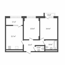 Квартира 59,8 м², 2-комнатная - изображение 1