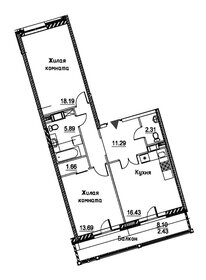 Квартира 71,9 м², 2-комнатная - изображение 1