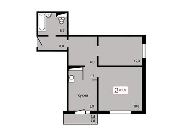 Квартира 61 м², 2-комнатная - изображение 1