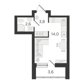 Квартира 24 м², студия - изображение 1