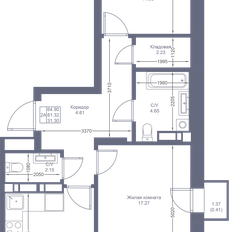 Квартира 64,7 м², 2-комнатная - изображение 2