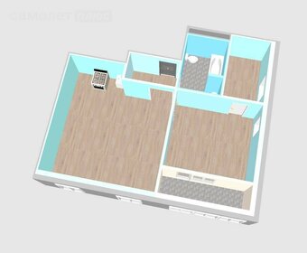 Квартира 55,4 м², 1-комнатная - изображение 2