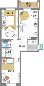 30,7 м², 1-комнатная квартира 3 200 000 ₽ - изображение 89