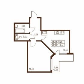 Квартира 49,5 м², 1-комнатная - изображение 1