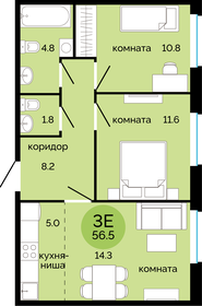 58,1 м², 3-комнатная квартира 6 500 000 ₽ - изображение 35