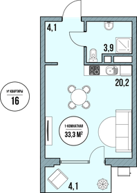 48,6 м², квартира-студия 3 650 000 ₽ - изображение 35