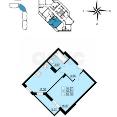 Квартира 38,2 м², 1-комнатная - изображение 3