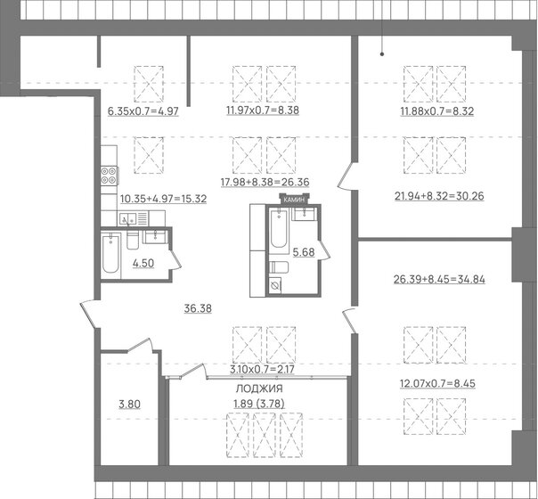 160,9 м², 3-комнатная квартира 50 950 000 ₽ - изображение 1