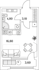 27,3 м², квартира-студия 5 892 525 ₽ - изображение 85