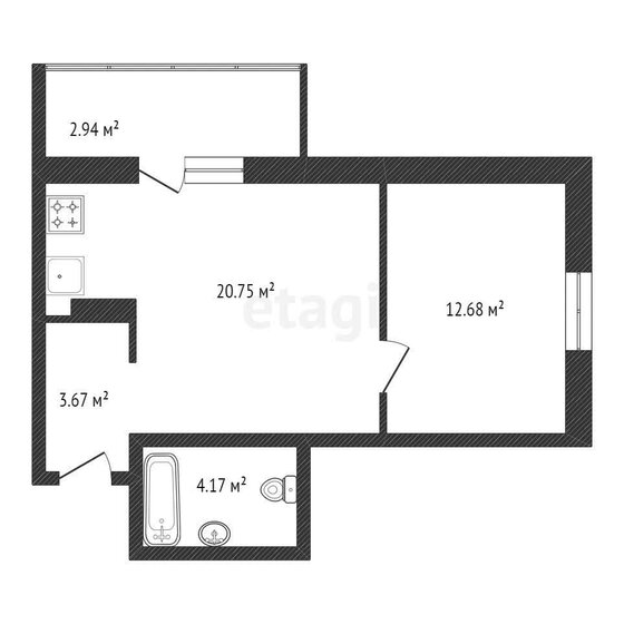 44,2 м², 2-комнатная квартира 6 400 000 ₽ - изображение 1