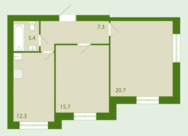 45,3 м², 2-комнатная квартира 3 390 000 ₽ - изображение 11