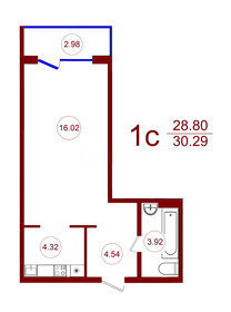 32 м², 1-комнатная квартира 2 900 000 ₽ - изображение 124
