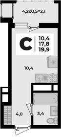 19,9 м², 1-комнатная квартира 3 015 100 ₽ - изображение 23