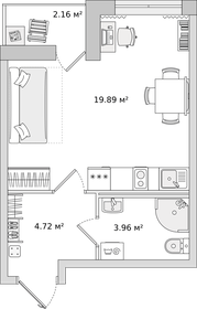 Квартира 28,3 м², студия - изображение 1