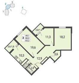 86,7 м², 3-комнатная квартира 17 503 720 ₽ - изображение 31