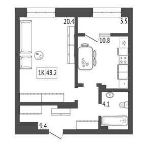 44,9 м², 1-комнатная квартира 5 500 000 ₽ - изображение 30