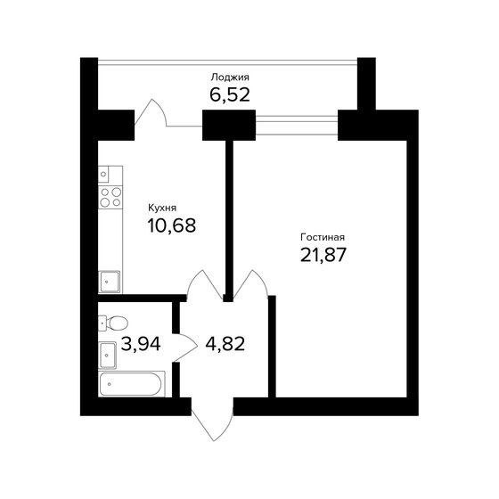 44,6 м², 1-комнатная квартира 4 635 280 ₽ - изображение 43