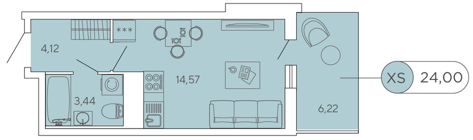 22,3 м², квартира-студия 4 400 000 ₽ - изображение 72