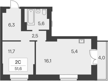 58 м², 2-комнатная квартира 6 100 000 ₽ - изображение 37