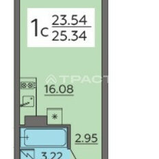 Квартира 25,3 м², 1-комнатная - изображение 3